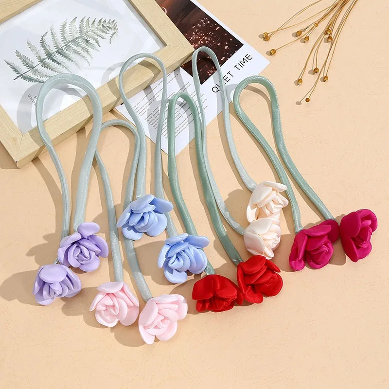 5 Teile/los Handgemachte Künstliche Blume Multi Farben Rose Für DIY Haar Kleidung Dekoration Taschen Kleid Stirnband Decor Zubehör – Detail 2