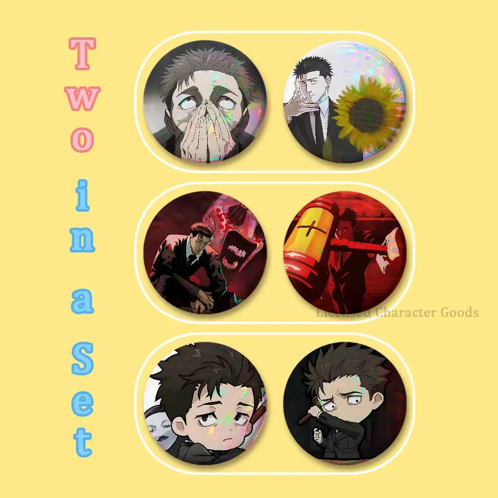 H-Hiromi H-Higuruma Printed Pins 2 piece set Couple Badges Decorations Souvenir Collectibles 25 32 44 58 75 mm