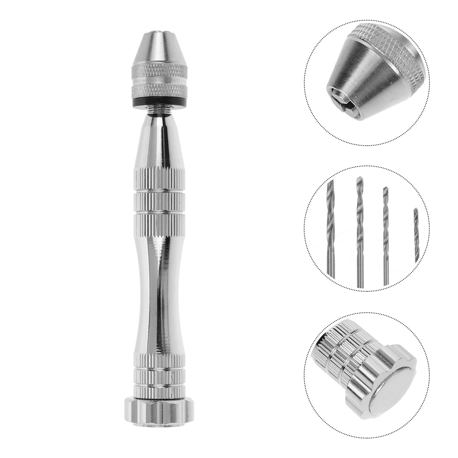 

10pcs Manual Punch Hole Tool for Woodcraft Aluminum Alloy Hand Set 10 Drill Bits Precision Rotary Drill for Model Kits Carving