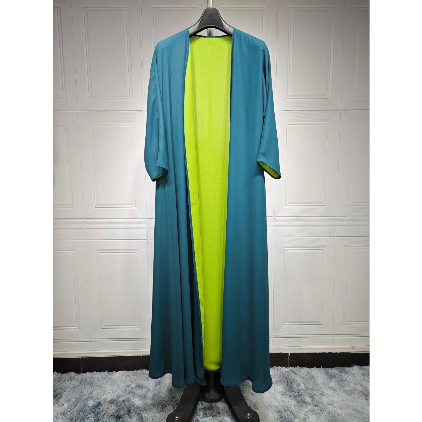 Ramadan Muslim Solid Color Open Abaya for Women Dubai Turkey Elegant Long Sleeve Party Robes Fashion Islam Femme Modest Cardigan