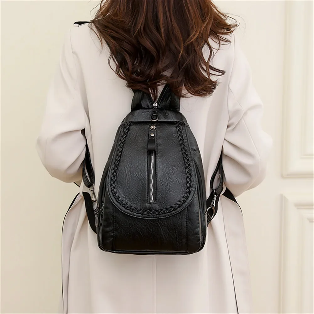 Luxury Brand Women Backpack High Quality Soft Leather Travel Chest Pack Female Fashion School Bags for Girls Mochila Feminina