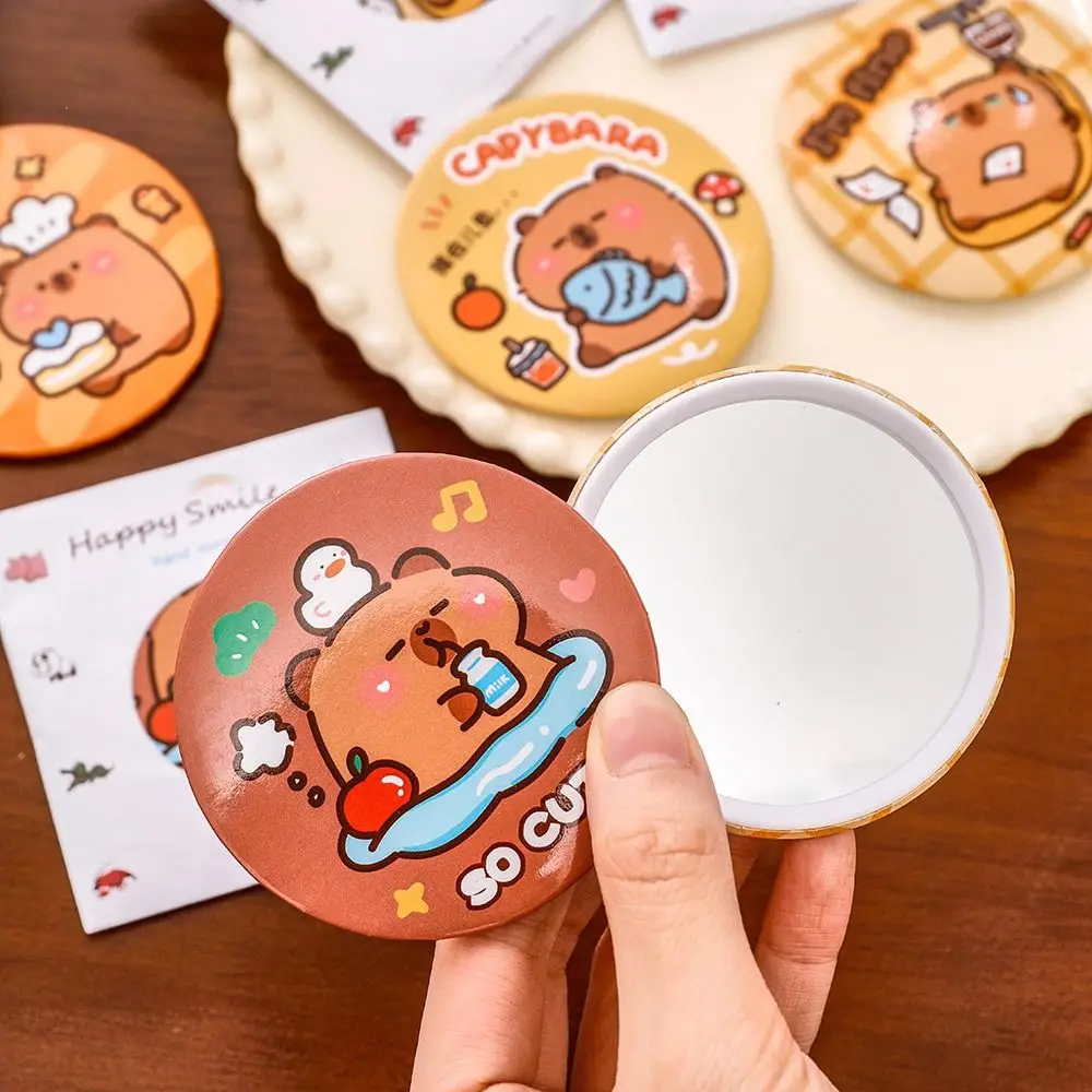 Mini Cartoon Capybara Kosmetikspiegel Rund HD Handspiegel Tragbarer kleiner Make-up-Spiegel Kosmetikwerkzeuge