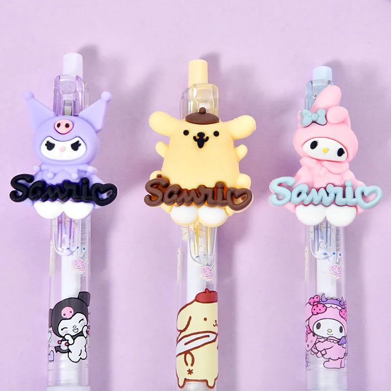 Imagem -05 - Nova Sanrio Paster Gel Caneta 36 Peças Kawaii Olá Kitty Melodia Kuromi Cinnamoroll 0.5 mm Caneta Preta Estudante Escritório Encaixotado Presentes Canetas