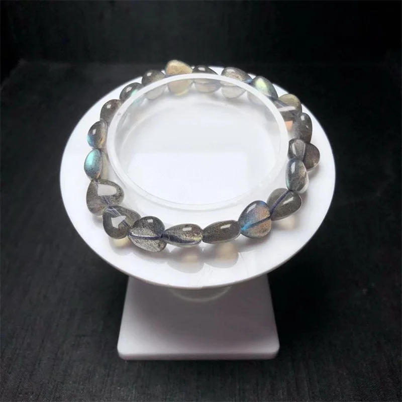 

1PCS Natural Labradorite Heart Bracelet Crystal Reiki Healing Fengshui Stone Fashion Jewelry Gift For Women