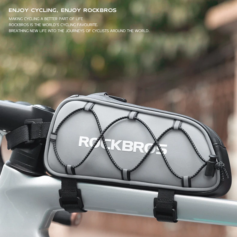 

Велосипедная сумка, водонепроницаемая, для передней рамы, большая вместимость, для MTB и шоссейных велосипедов, с отражающими полосами, сумка на переднюю раму.