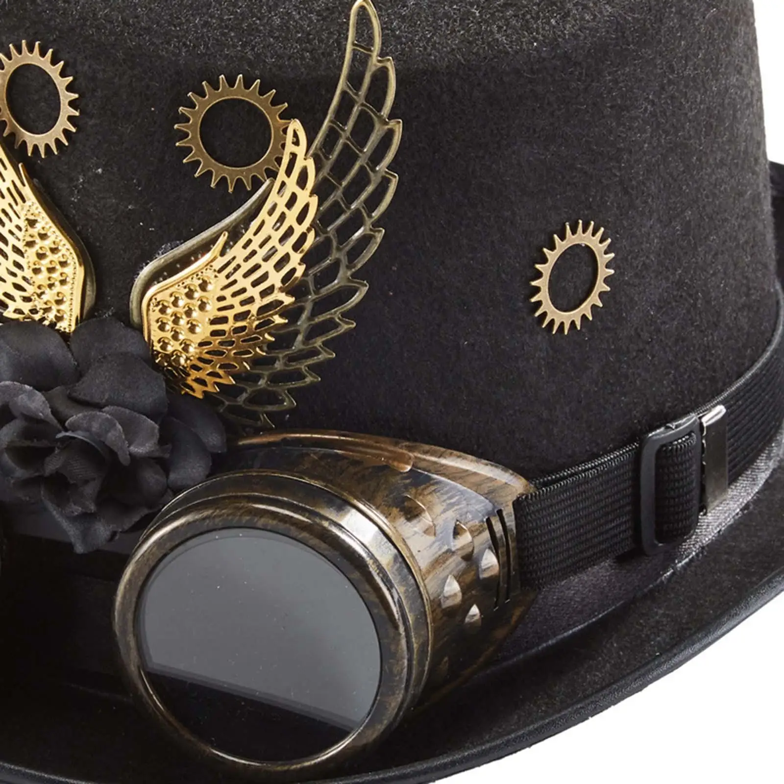Retro Steampunk Hat Black Top Hat Durable Unisex Detachable Cosplay Costume Industrial Age Head Wear