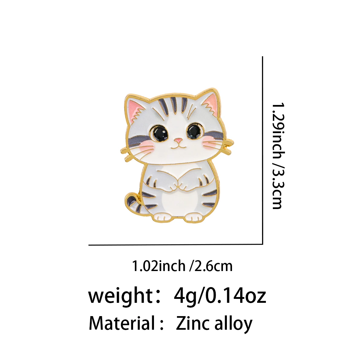 3er-Set Niedliche Katzen Emaille-Anstecknadeln Cartoon Lotus Brosche Reversnadel Abzeichen für Rucksack Kleidung Accessoires Modeschmuck Freunde Geschenk – Detail 7