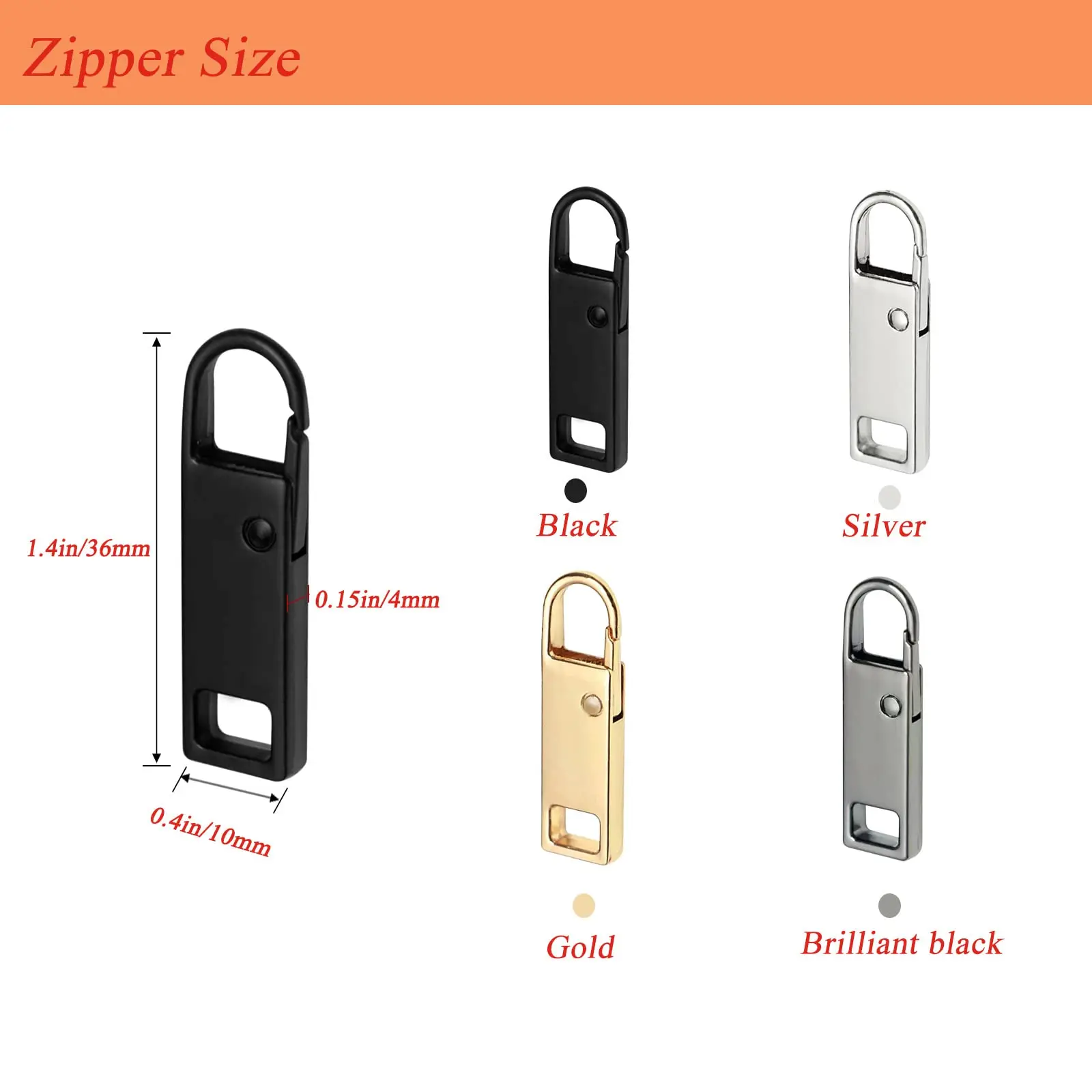 Urmspst застежка-молния, замена 10 шт., съемная молния, язычки для багажа, одежды, куртки, рюкзаки, ботинки, кошелек, пальто
