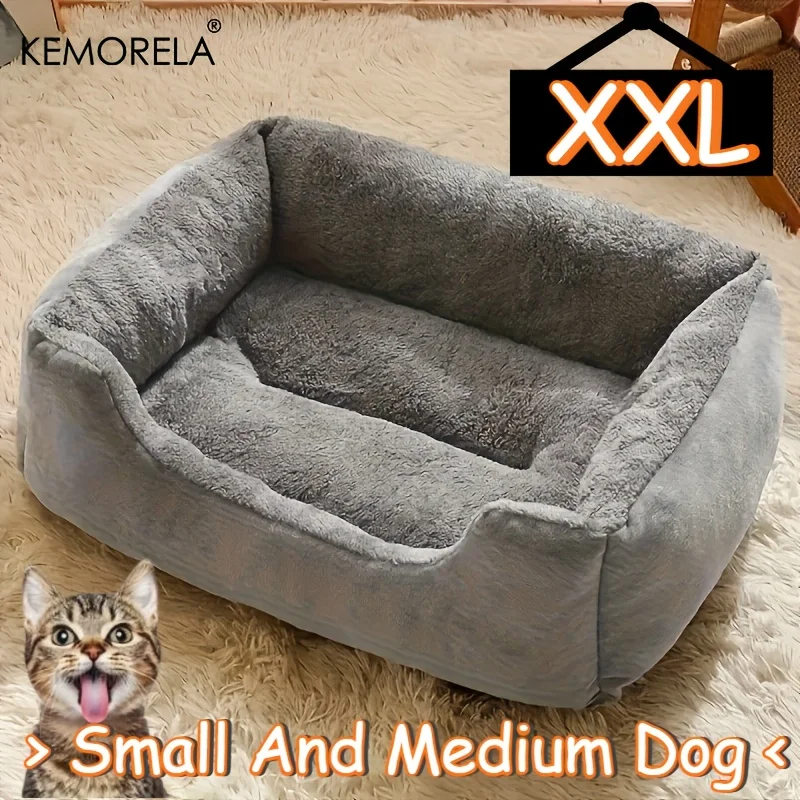 KEMOREL 1PC Cozy Plush Pet Bed for All Seasons Extra Small to Medium Breeds Elastic Lounger Multiple Sizes & Color Options