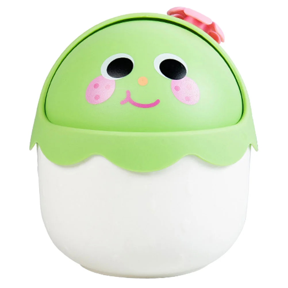 

Garbage Can Small Wastebasket Cute Trash Cartoon Desk Bin Pp Desktop Rubbish Mini Cans