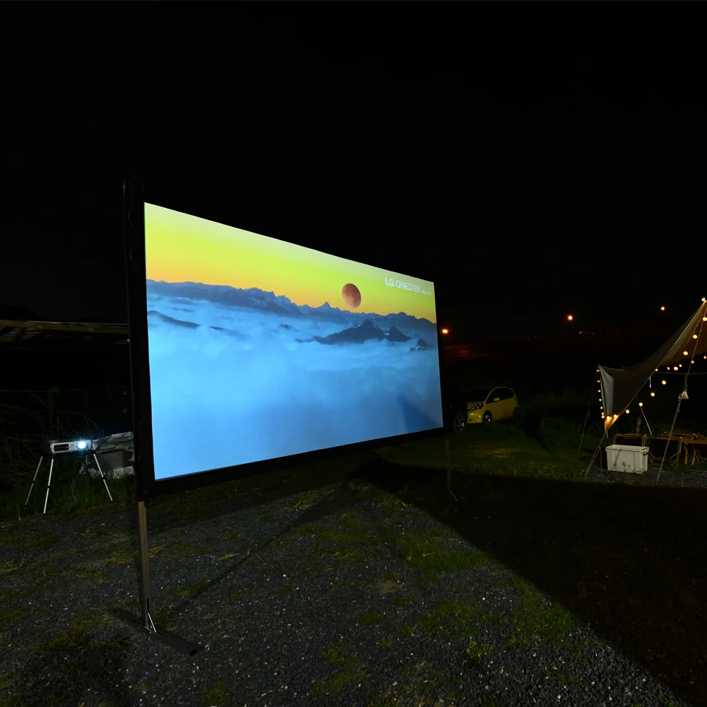 120 "144" 180 "200" Vloerprojector Scherm Camping Handig Outdoor Terug Projectiescherm Met Houder En Handige Reisdoos