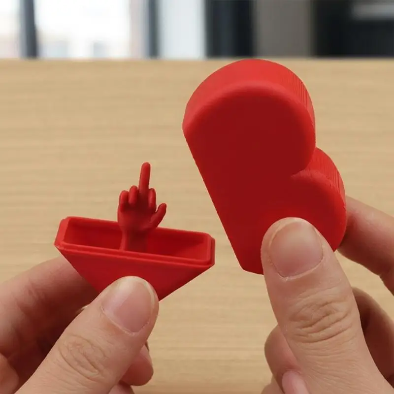 3D Printed Funny Surprise Box Heart Shaped Hidden Middle Finger Creative Gag Gift for Party Home Decoration
