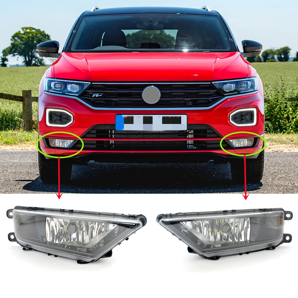 

Car Lights For VW T-Roc 2017 2018 2019 2020 2021 Front Led Fog Lamp Light With Bulbs