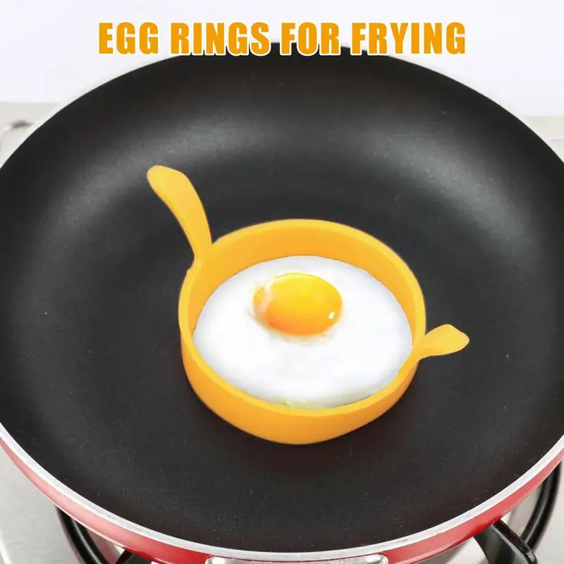 Fried Egg Cooker Ring Reusable Egg Shaper Food Grade Silicone Pancake Egg Shaper Double-Eared Cooking Tool Kitchen Accessories