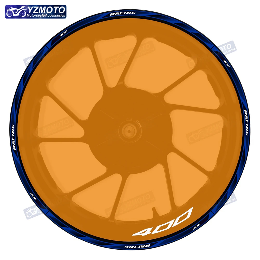 

For NINJA400 NINJA 400 Motorcycle RACING Front And Rear Wheel Hub 17 Inch Sticker Reflective Rim Decal Decorate Stickers