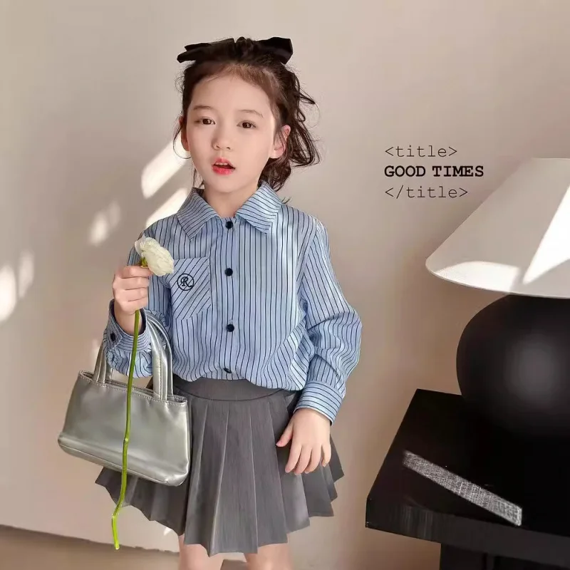 

Girls' Suit2024Autumn New Fashion Baby Shirt Fashionable Children's Clothing Skirt Children's Sports Suit