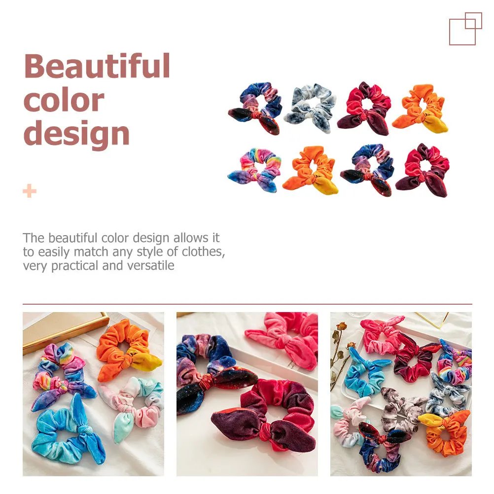 

8 шт. очаровательных резинок для волос, эластичные, для хвостов и пучков, модные аксессуары, резинки для волос на Рождество и День рождения