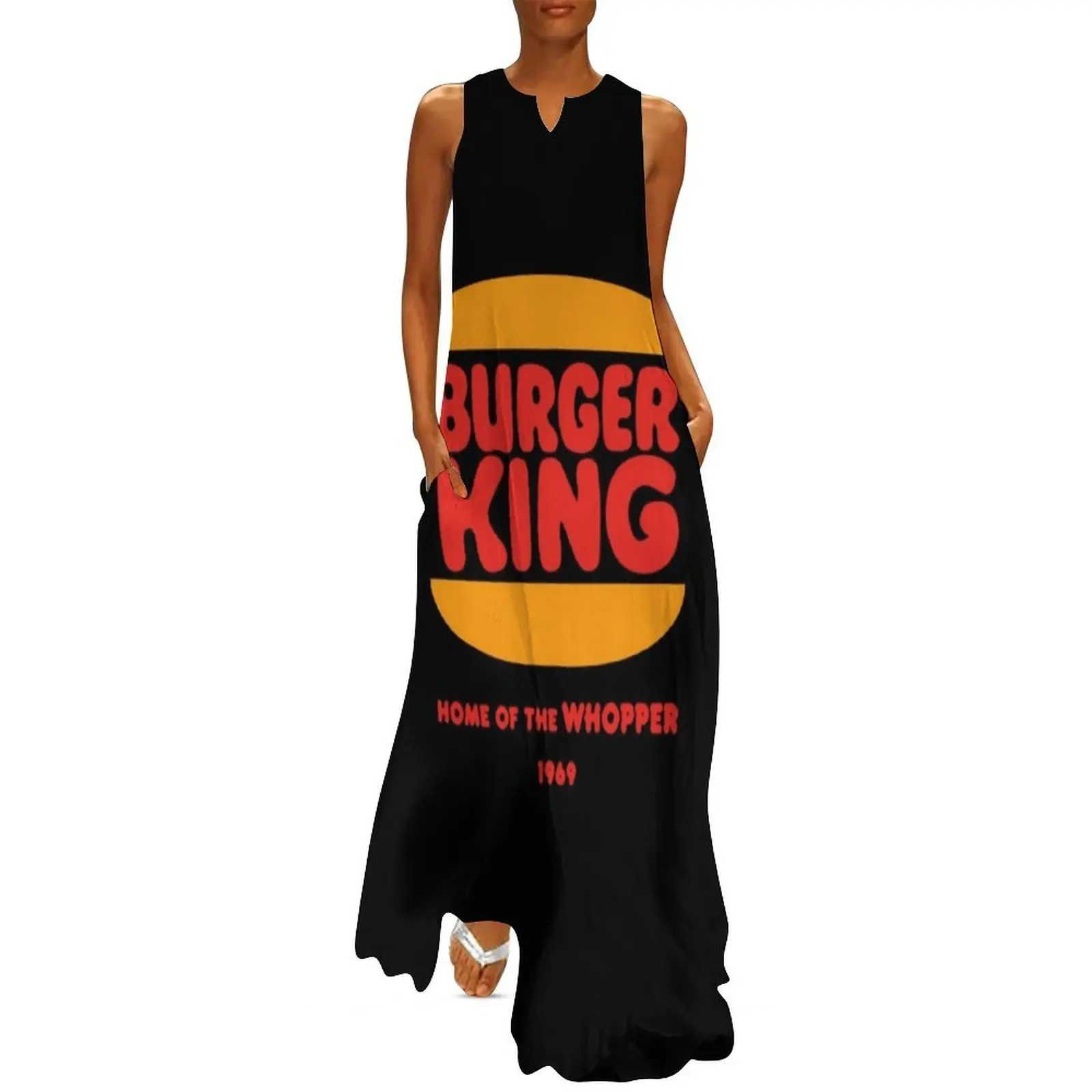 

70S 80S 90S Burger King Home Of The Whopp.er 1969 Logo Long Dress evening dresses women Bridesmaid dress woman Woman clothing