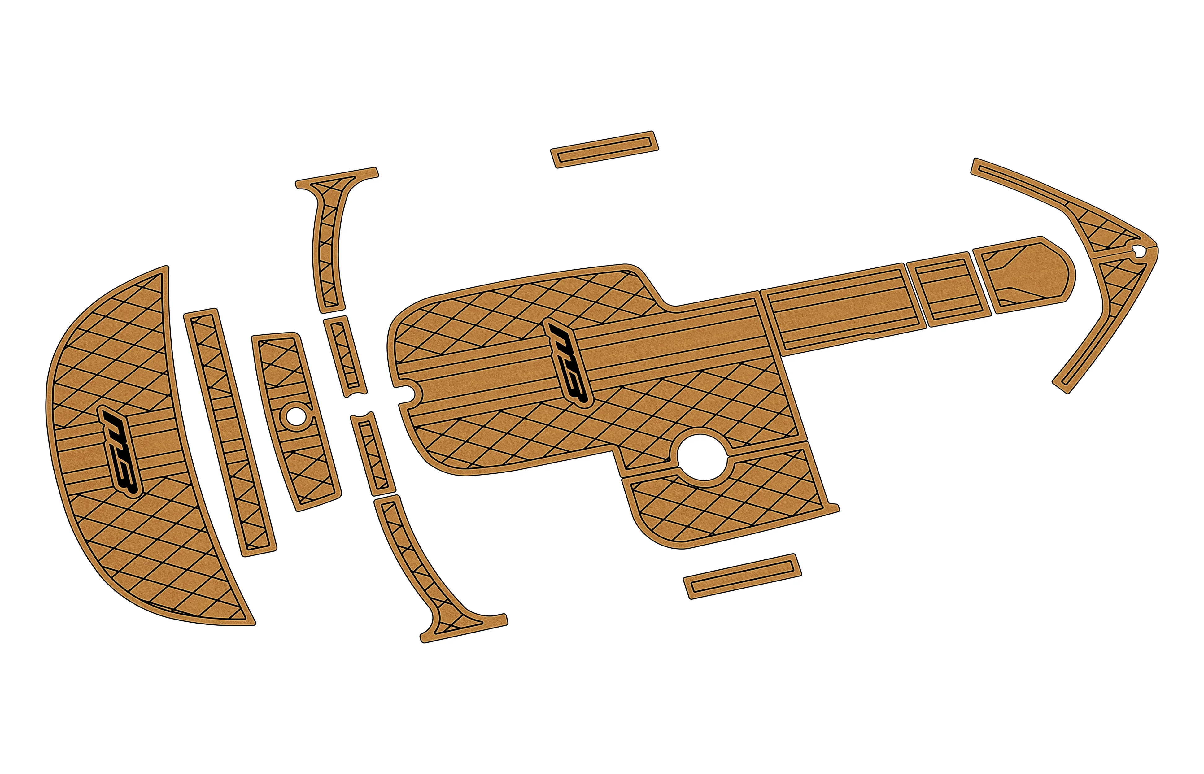 Non-Slip EVA Faux Teak Marine Mat Self-Adhesive 6mm Yacht Cockpit Pad for 2014 MB Sports B52 21 Boat Decking Easy Install