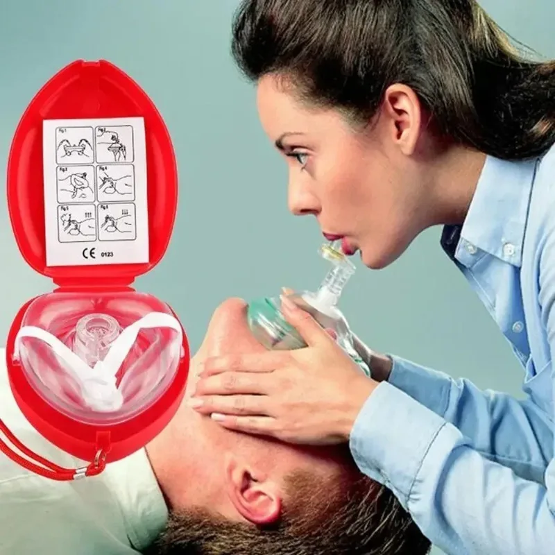 Máscara de RCP para Resgate Automotivo, Máscaras de Primeiros Socorros de Emergência, Resuscitador com Válvula Unidirecional, Protetor Facial de RCP, Máscara de Sobrevivência, Kit de Sobrevivência ao Ar Livre