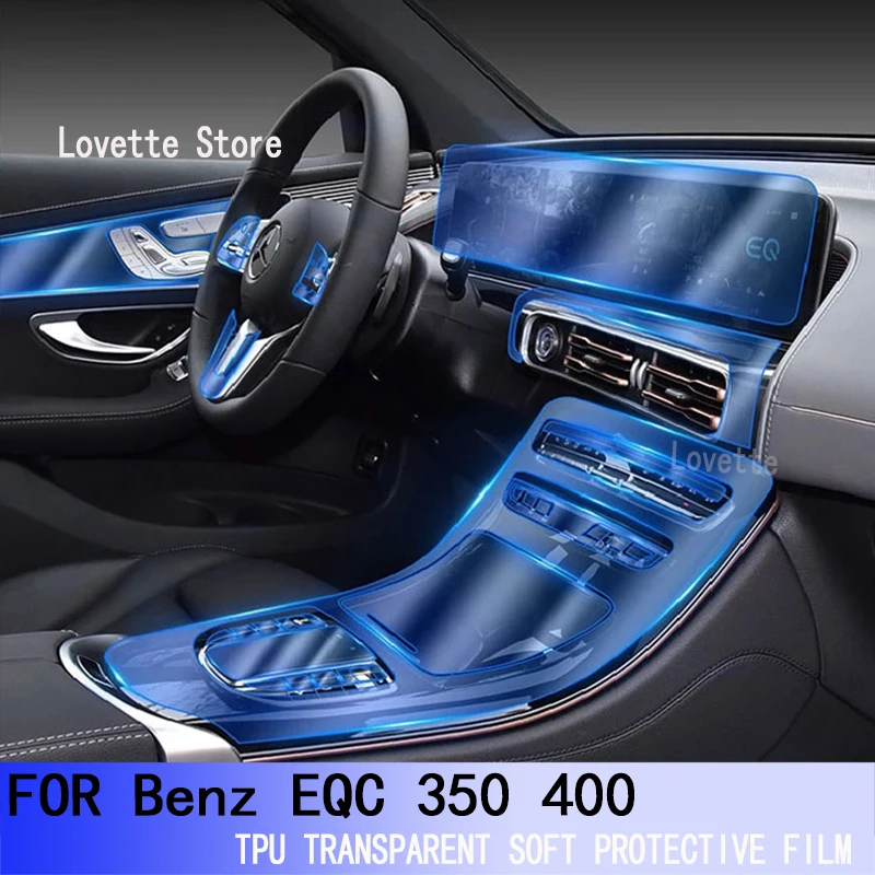 

For Benz EQC 350 400 2020-2021 Car Interior Center Console Navigation TPU Protective Anti-scratc Repair Transparent Film