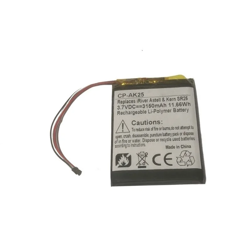 High Quality PL685065 Replacement Battery 3.7V 3150mAh for IRIVER Astell & Kern SR15 SR25 Music Player Battery