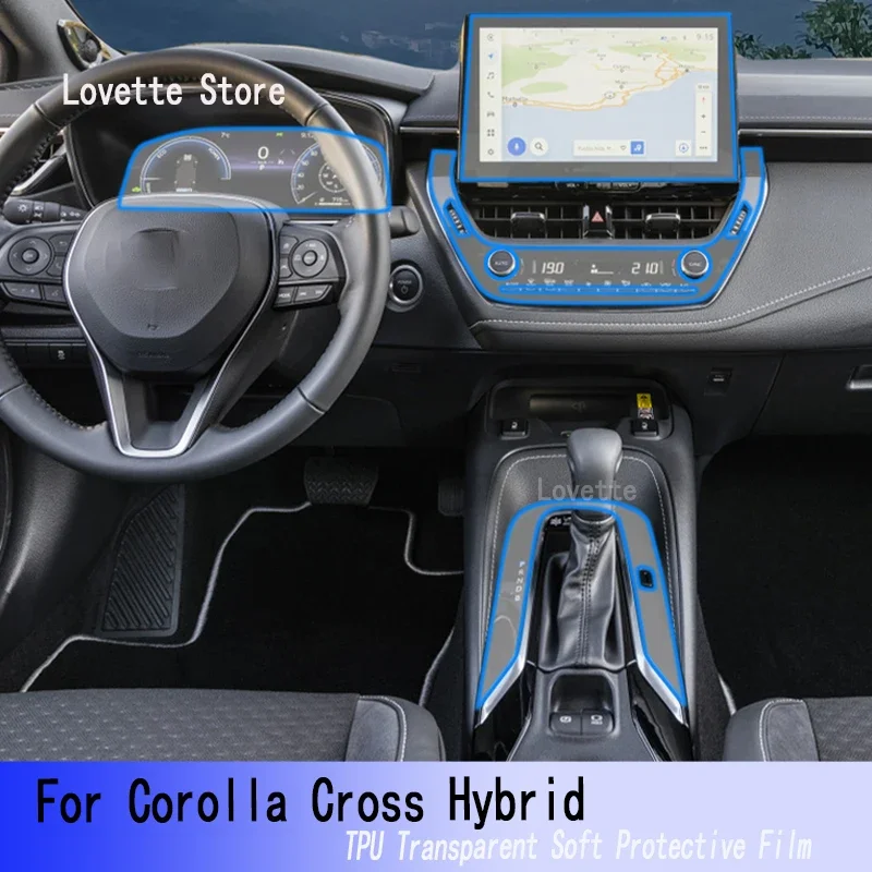 

TPU Car Interior Gear Dashboard Protective Film Transparent For Corolla Cross Hybrid 2022-2023 Anti-scratch Accessories Sticker