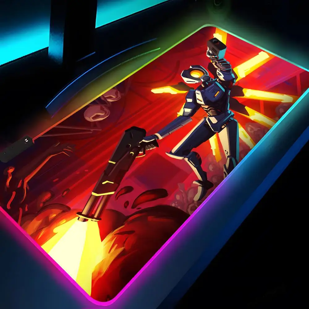 Alfombrilla de ratón U-ULTRAKILL Rgb Xxl, alfombrilla para ordenador portátil, alfombrilla para ratón para juegos, teclado retroiluminado, alfombrillas de mesa para chica, escritorio