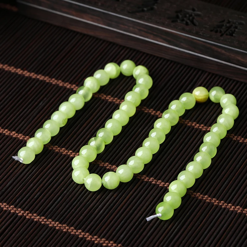 4/6/8/10mm Naturstein Afghanische Grüne Jade Perlen Runde Lose Edelsteine für Schmuckherstellung DIY-Zubehör Armband-Accessoire 15" – Detail 3