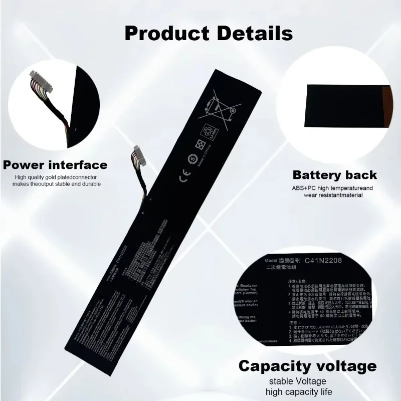 C41N2208 80Wh 74Wh 57Wh Replacement Li-Polymer Battery For ASUS ROG Ally Gaming Handheld RC71L PC71L With Installation Tools