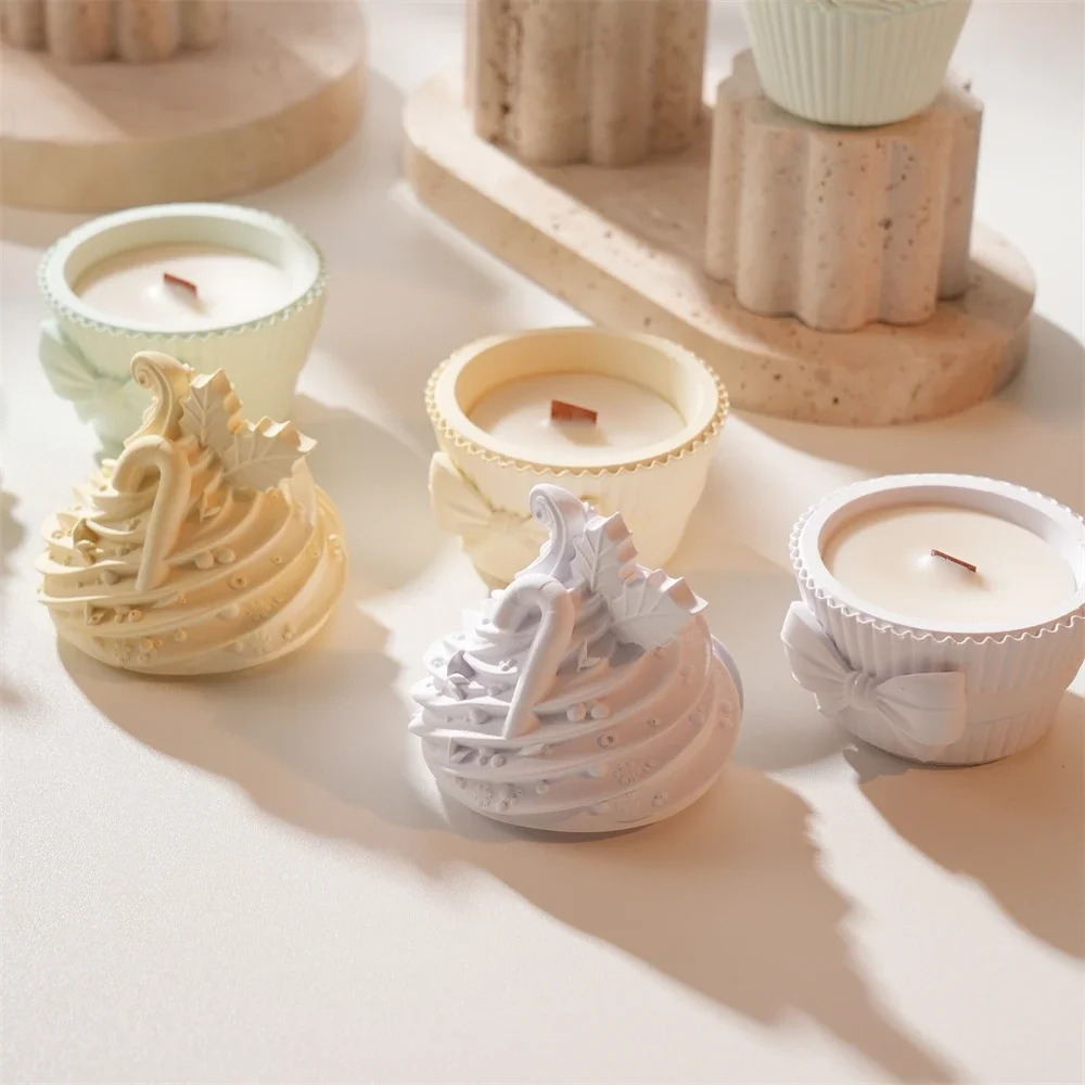 

DIY Home Decoration Candle Holder Mold With Lid Concrete Candle Jar Vessel Container Mold Plaster Planter Pot Silicone Mold