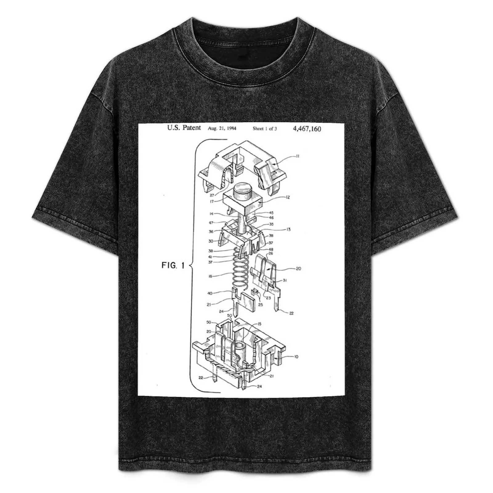 Mechanical Keyboard Cherry MX Switch Drawing Patent T-Shirt for a boy anime oversized t shirt men t shirt 