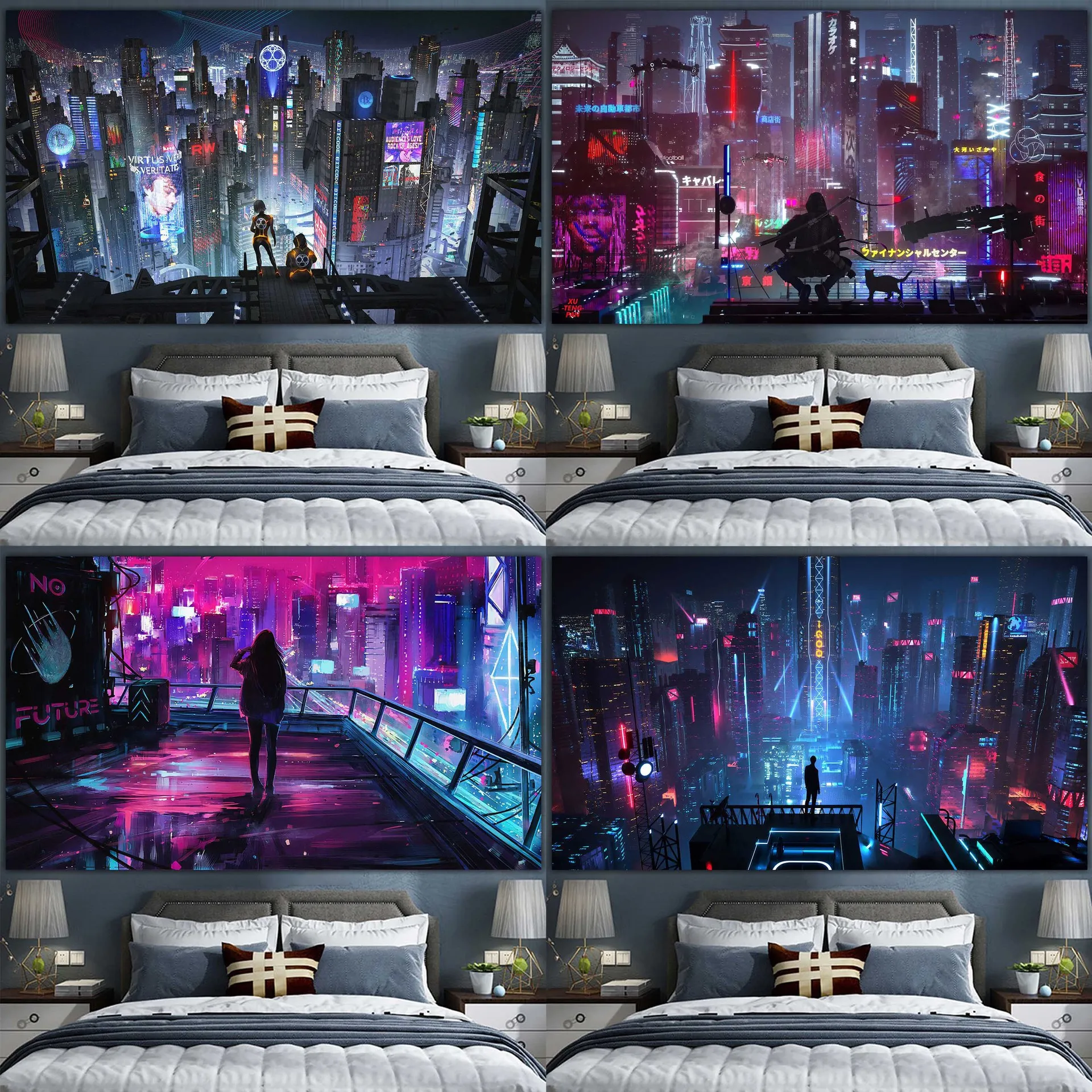 Background of the motorcycle vehicle digital-printed polyester tapestries living rooms bedrooms macrame wall hanging room decor