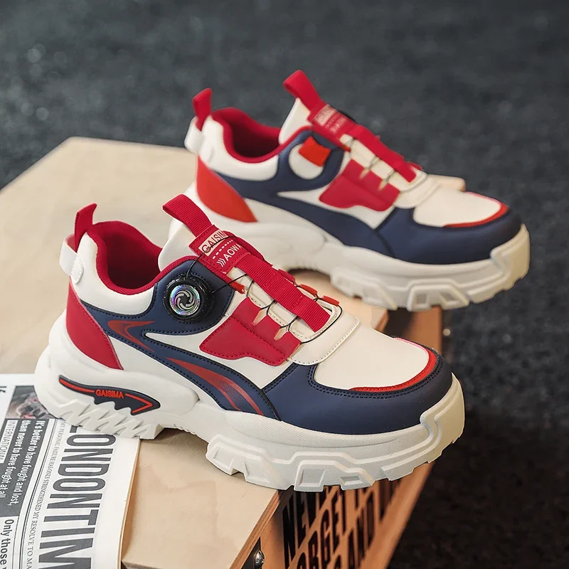 2025 Autumn New Men's Versatile High-Top Trendy Thick-Soled Running Shoes Breathable Casual Trendy Shoes view 4