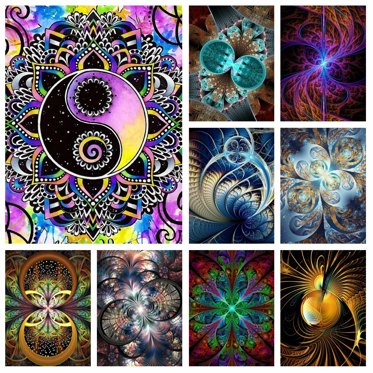 

5D Mandala Complete Abstract Flower Art Painting Diamond Embroidery Kit Cross Stitch Mosaic Picture Full Drill Living Room Decor