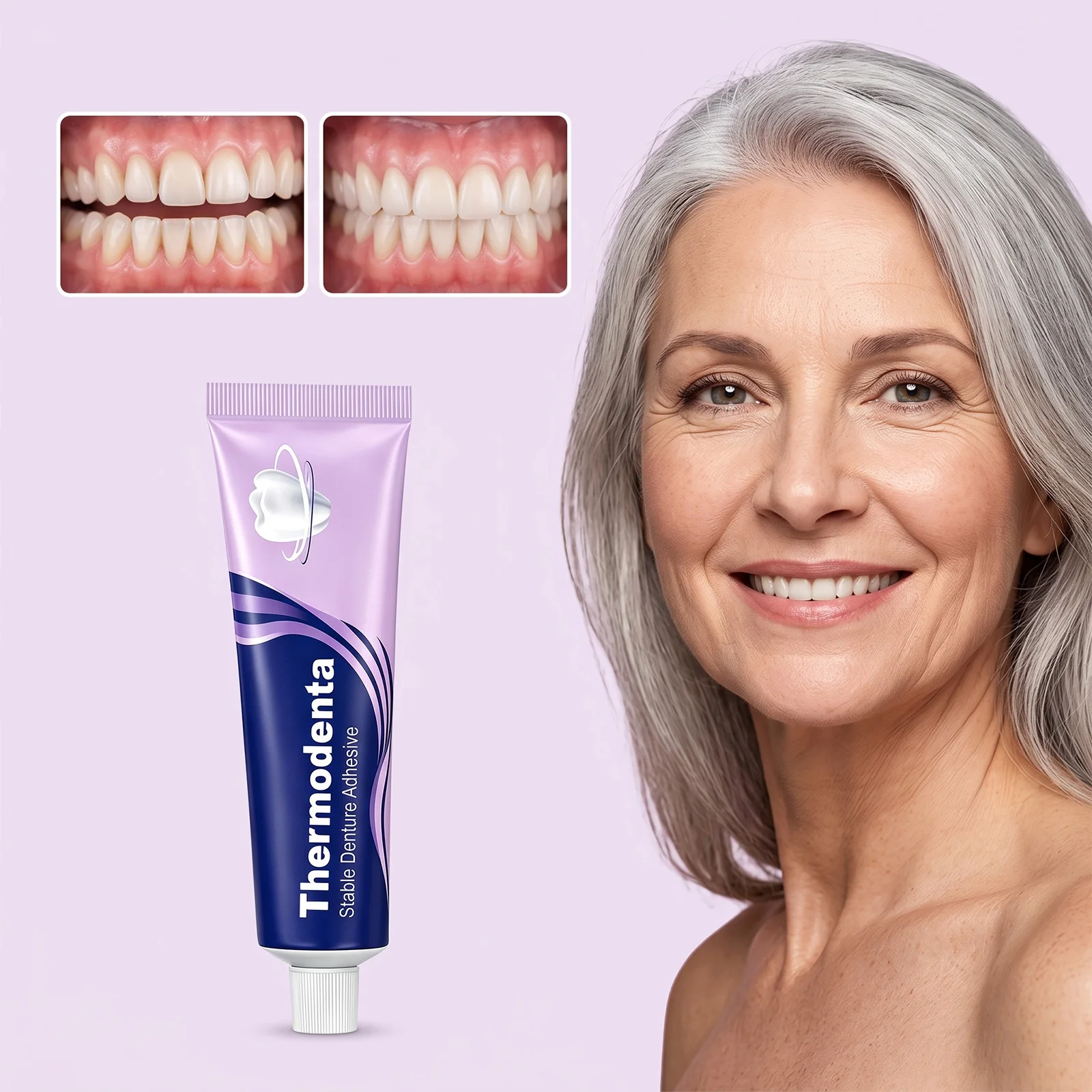 Professional Denture Adhesive Reduce Gum Pain Enhance Comfort Fixed Dentures Strong Bind Denture Care Adhesive Cushion 40g