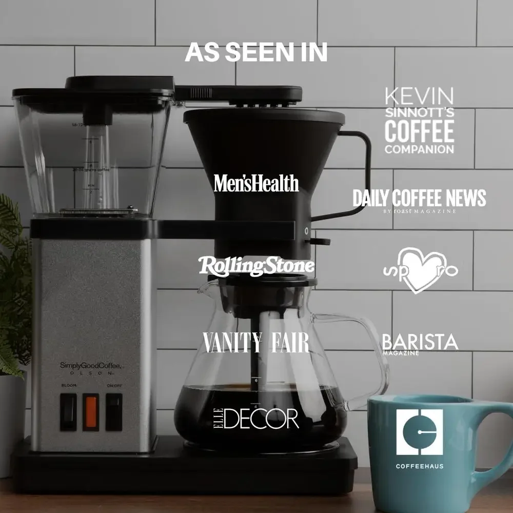 8 Cup Automatic Pour Over Coffee Maker Durable Stainless Steel Easy Clean Hot Plate Brew Timer Hassle Free Coffee Machine