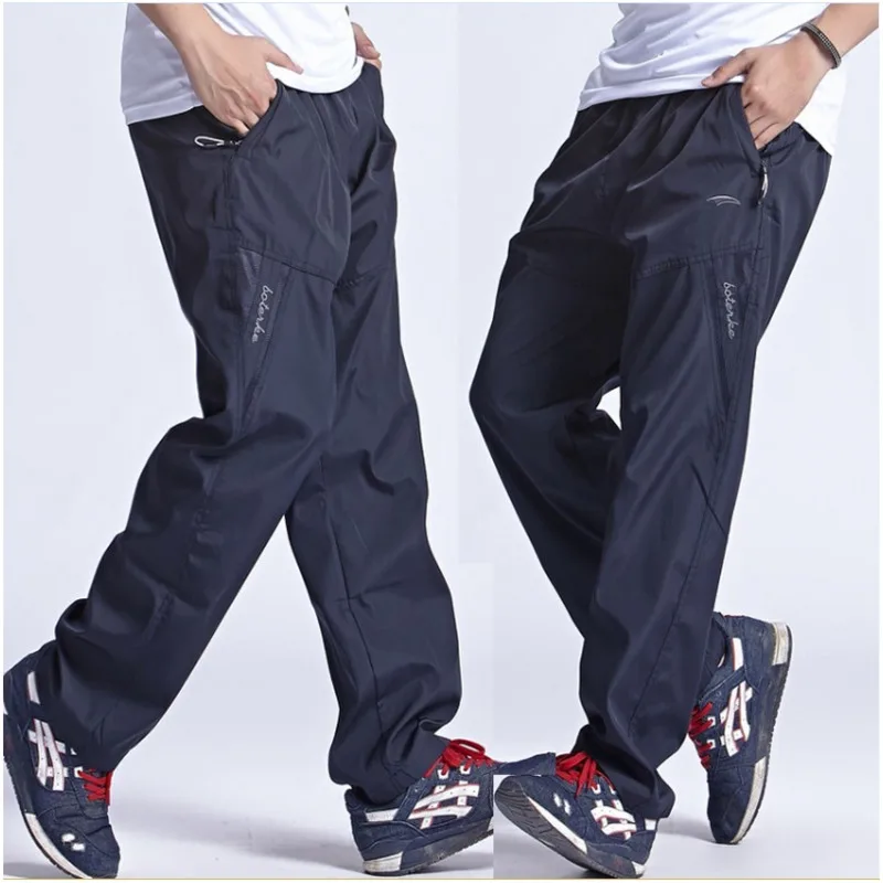 2022 New 6XL Mens Sportswear Straight Casual Pants Outwear Quickly Dry Breathable Male Pants Men Active Sweatpants Trousers