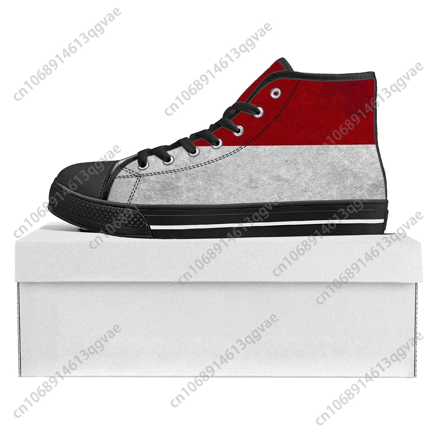 Indonesische Flagge High Top hochwertige Turnschuhe Herren Damen Teenager Leinwand Sneaker Indonesien Casual Paar Schuhe benutzer definierte Schuh