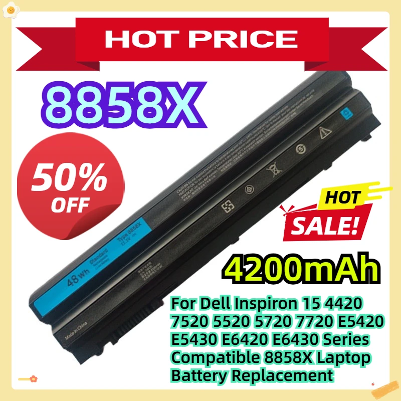 

Для Dell Inspiron 15 4420 7520 5520 5720 7720 E5420 E5430 E6420 E6430 серии, совместимая сменная батарея для ноутбука 8858X