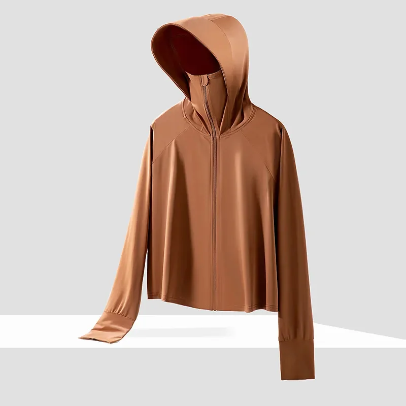 Summer New High Quality Ice Silk Women Sunscreen Clothing Outdoor Sports Sweat-absorbing Quick Drying UV Protection Coat Tops