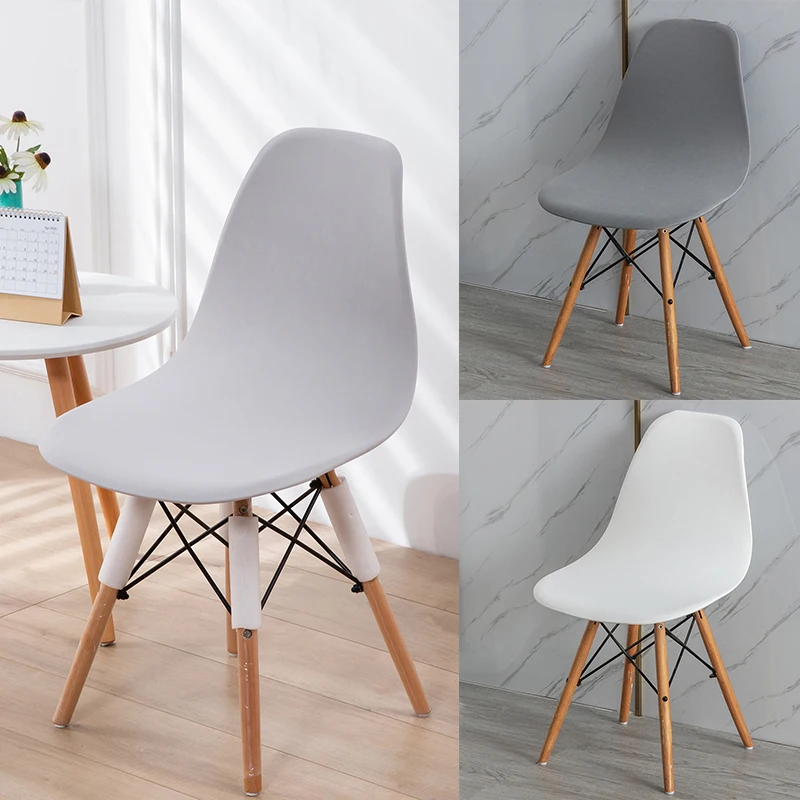 Velvet Scandinavian Chair Cover Solid Color Dining Chair Cover Armless Chair Cover For Kitchen Living Room Office Chair Cover