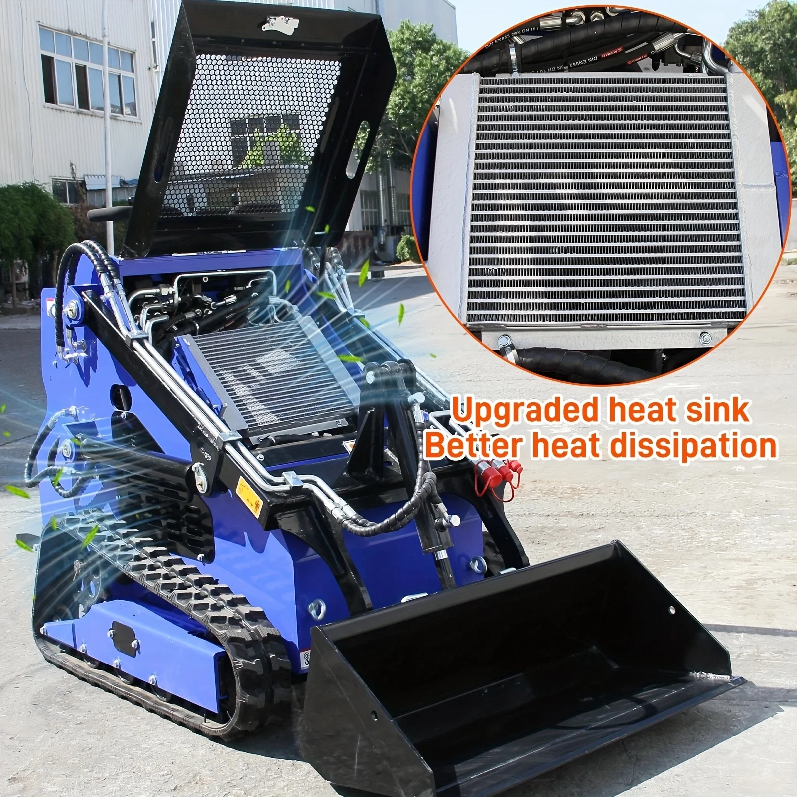 جرافة انزلاقية صغيرة 23 حصان، جرافة انزلاقية صغيرة مدمجة، جرافة انزلاقية زاحفة واقفة مع محرك بنزين EPA #3