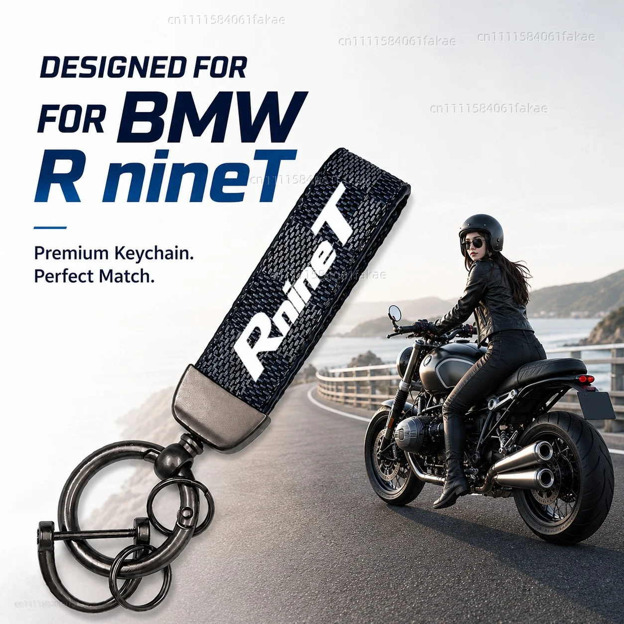 

For BMW R nineT 2014-2026 Motorcycle Keychain Leather Key Ring Custom Logo Gift for Rider Men Women Accessories