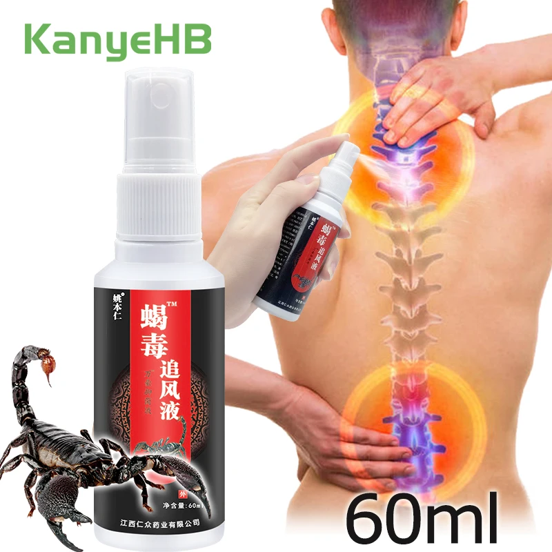 

1Pcs Pain Relief Spray Scorpion Venom Neck Shoulder Knee Joint Spine And Lumbar Analgesic Spray Treat Back Pain Health Care S073