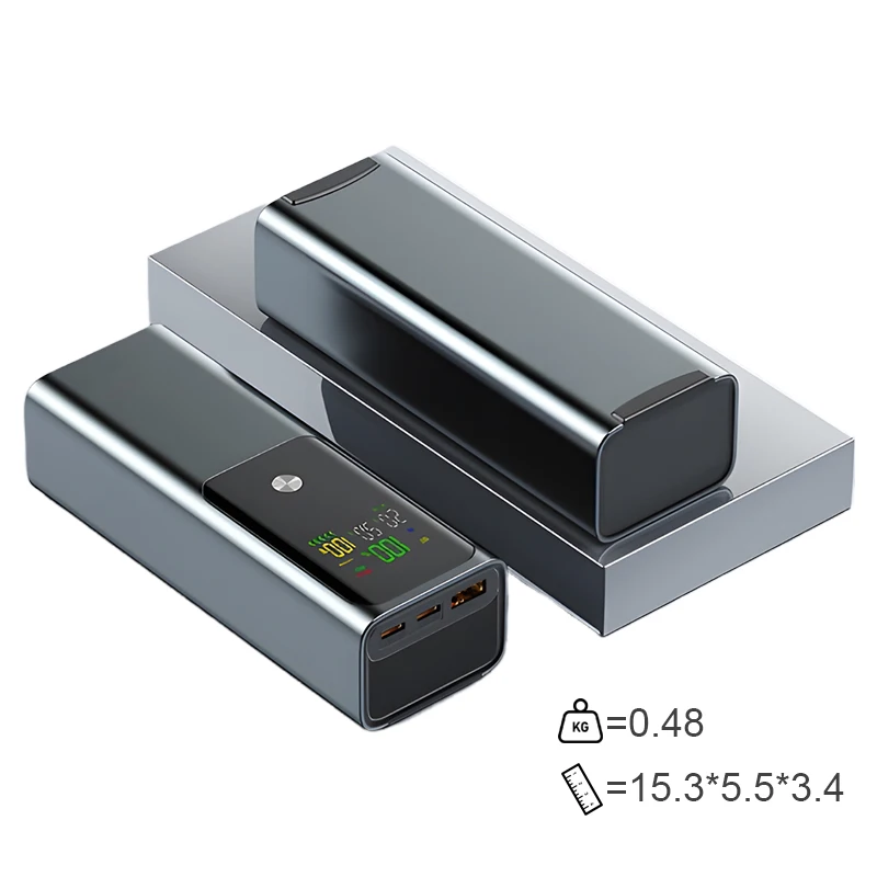 باور بانك محمول 100 وات 20000 مللي أمبير، شاحن كمبيوتر عالي الطاقة، مخرج USB، شاشة رقمية، يمكن استخدامه لأجهزة متعددة