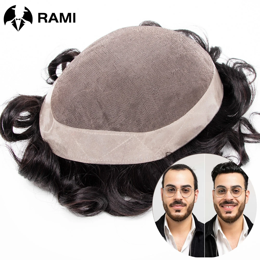 D7-3 Durable Men Toupee Fine Mono With Npu Base Wigs For Male Natural Human Hair Systems Male Hair Prosthesis Men's Hairpieces