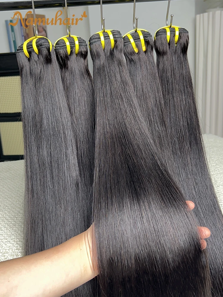 

15A Straight Bundle Human Hair 20 22 24 Inch 100% Unprocessed Vietnamese Virgin Quick Weave 3 4 Bundles Extensions Natural Color