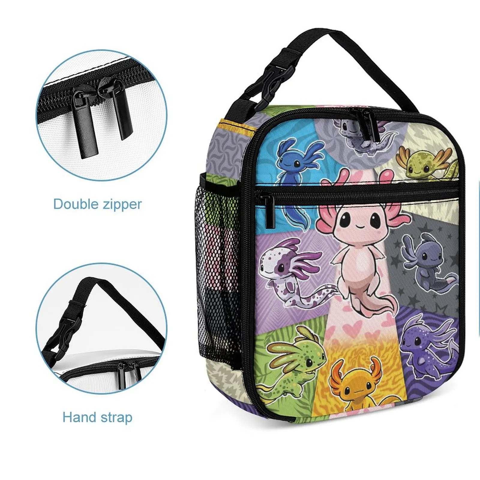 Axolotl Lunch Box Reusable Insulated  Lunch Bag for All Season Non-Food Contact