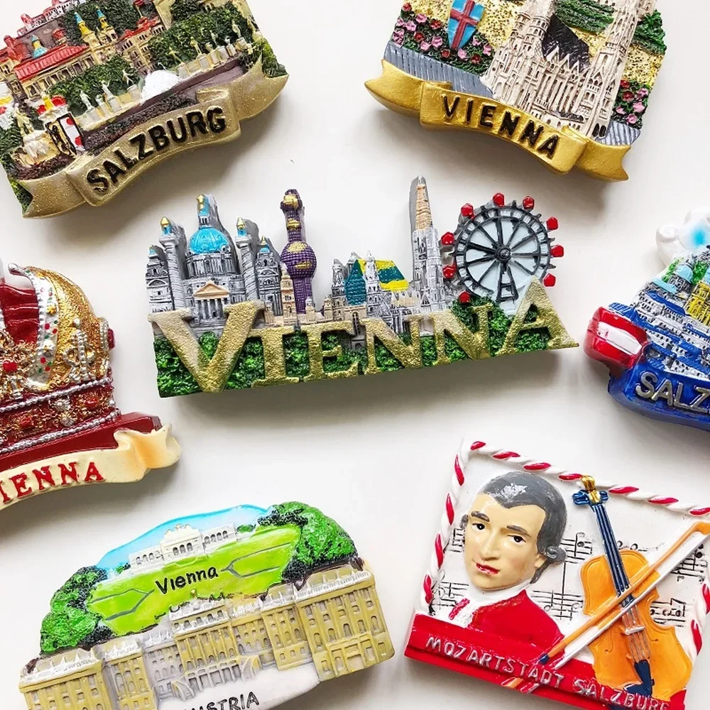 BABELEMI European Tourist Souvenirs Fridge Magnets 3D Austria Czech Republic Hungary Refrigerator Magnet Vienna Prague Budapest